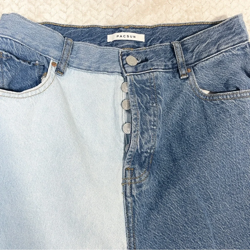 PacSun Patchwork High Waisted Straight Leg Jeans women’s size‎ 28